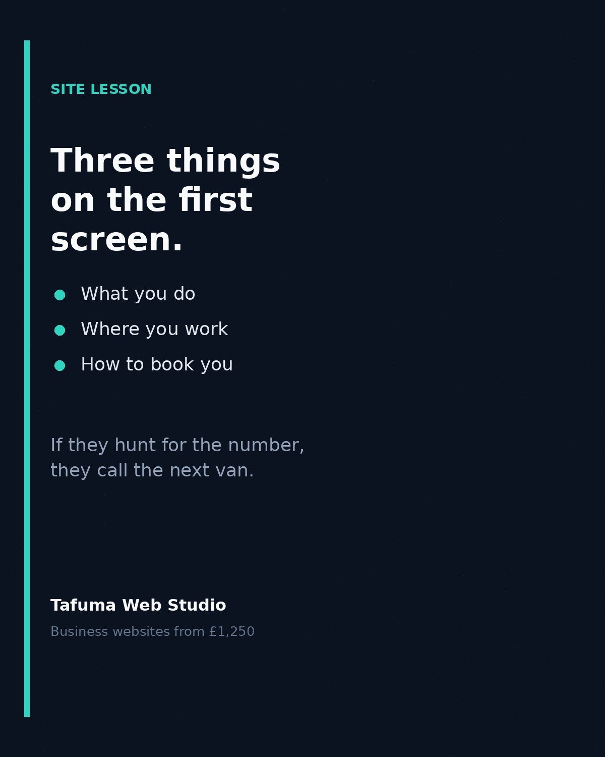 First screen of a Tafuma Web Studio business site